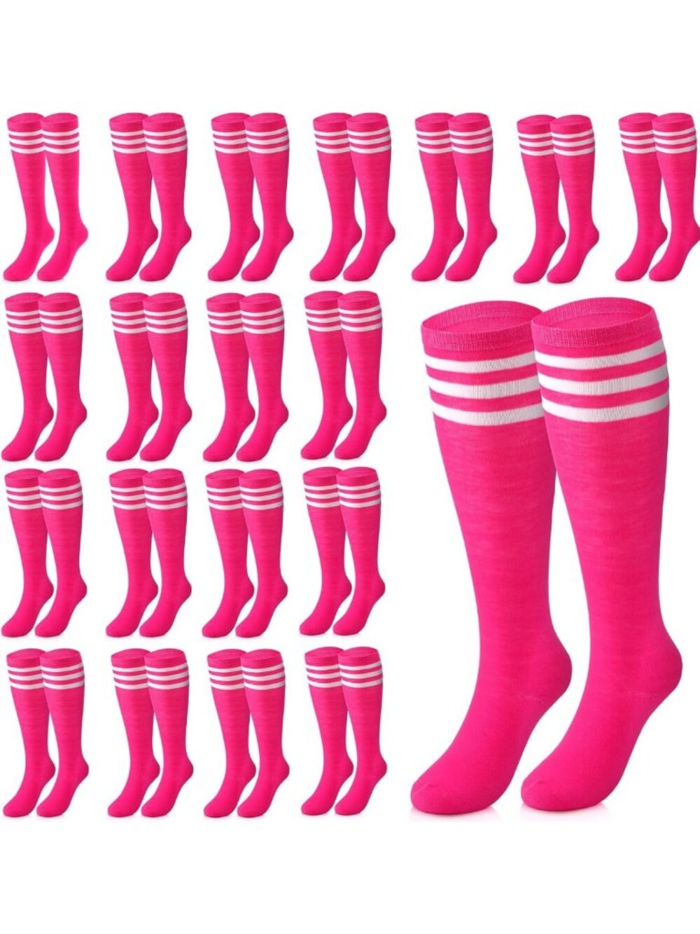 Striped Knee High Socks for Women - 12/20/60/100 Pairs, Stylish & Comfy Fashion